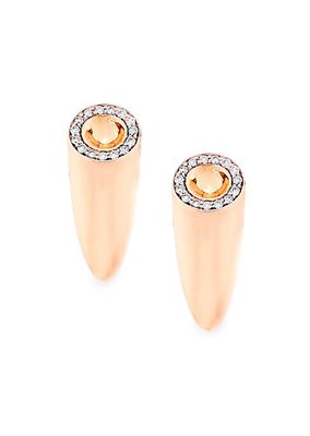 Calla 18K Pink Gold & 0.16 TCW Diamond Earrings