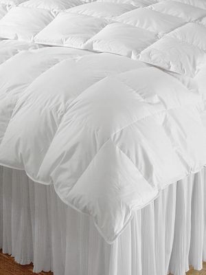 Calla Lily Year Round Cotton & Goose Down Filled Comforter - White - Size Queen - White - Size Queen