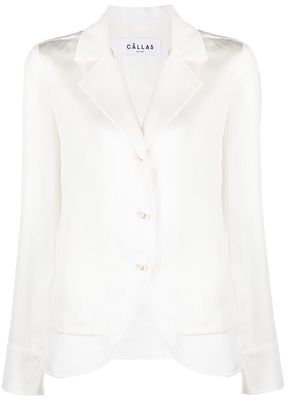 Câllas Milano crepe-texture single-breasted blazer - White