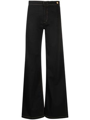 Câllas Milano Jane flared organic cotton trousers - Black