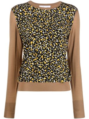 Câllas Milano leopard-print round neck jumper - Blue