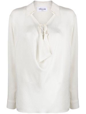 Câllas Milano Misia jacquard silk blouse - White