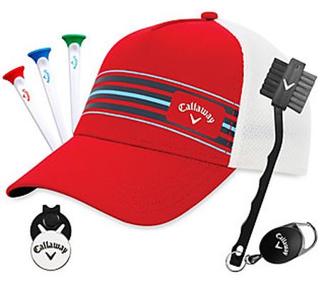 Callaway Adjustable Cap and Gift Set Striped Me sh