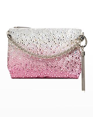 Callie Crystal Leather Chain Top-Handle Bag