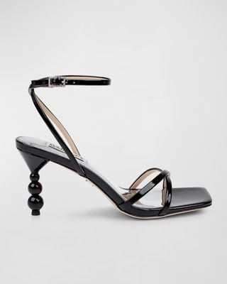 Callie Leather Crisscross Ankle-Strap Sandals