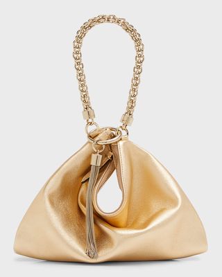 Callie Metallic Chain Top-Handle Bag