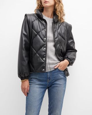 Callista Quilted Faux-Leather Jacket
