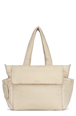 CALPAK Diaper Tote with Laptop Sleeve in Oatmeal