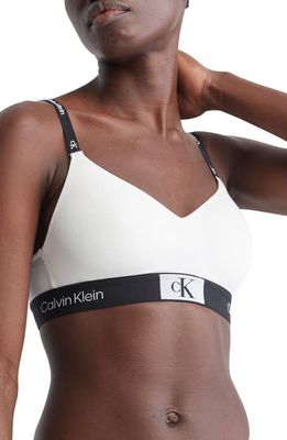 Calvin Klein 1996 Lightly Lined Stretch Cotton Bralette in White
