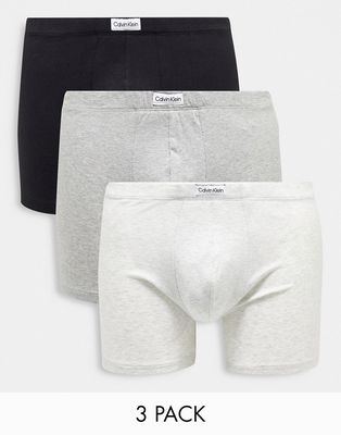 Calvin Klein 3-pack boxer briefs in gray, white and black-Multi