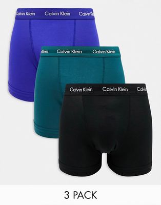 Calvin Klein 3-pack briefs in blue, black and teal-Multi