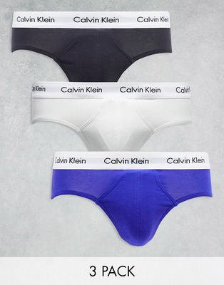 Calvin Klein 3-pack briefs in blue, gray and off-white-Multi