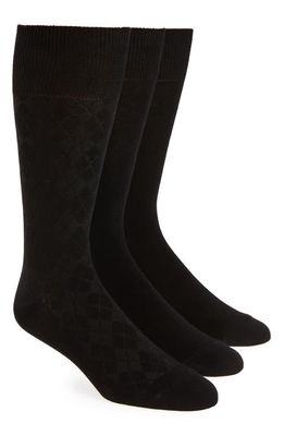 Calvin Klein 3-Pack Dress Socks in Black