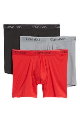 Calvin Klein 3-Pack Low Rise Microfiber Stretch Boxer Briefs in Red Combo