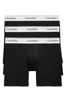 Calvin Klein 3-Pack Stretch Cotton Boxer Briefs in 001 Black