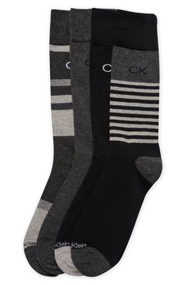 Calvin Klein 4-Pack Assorted Dress Socks in Grey Mix