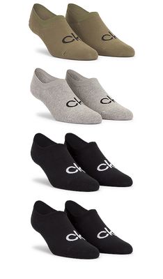 Calvin Klein 4pk Logo Liner Socks in Black