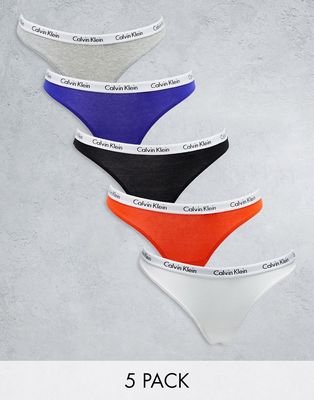 Calvin Klein 5-pack high waist thongs in multi