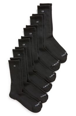 Calvin Klein 6-Pack Cushion Crew Socks in Black