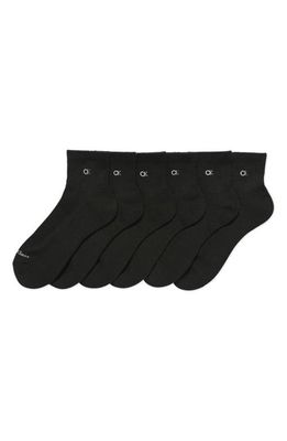 Calvin Klein 6-Pack Quarter Cut Socks in Black
