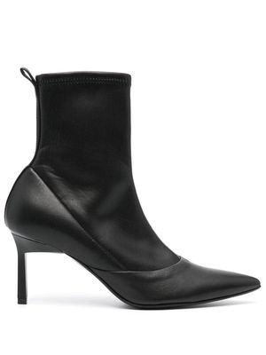 Calvin Klein 75mm sock-style ankle leather boots - Black