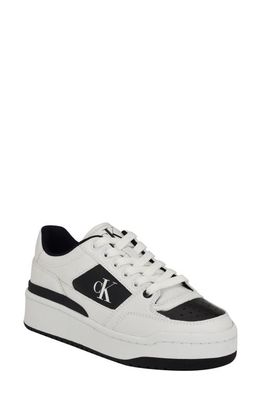 Calvin Klein Alondra Platform Sneaker in White/Black