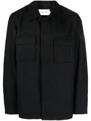 Calvin Klein Archive logo-patch overshirt - Black