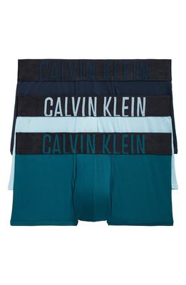 Calvin Klein Assorted 3-Pack Intense Power Micro Low Rise Trunks in Atlantic Multi