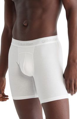 Calvin Klein Athletic Cotton Boxer Briefs in 100 White