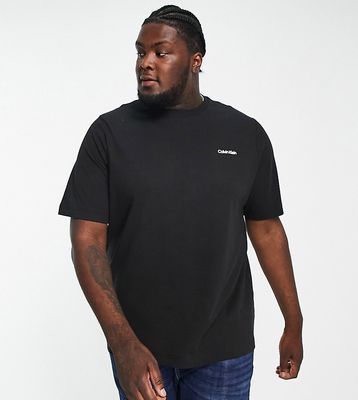 Calvin Klein Big & Tall cotton blend T-shirt with logo in black