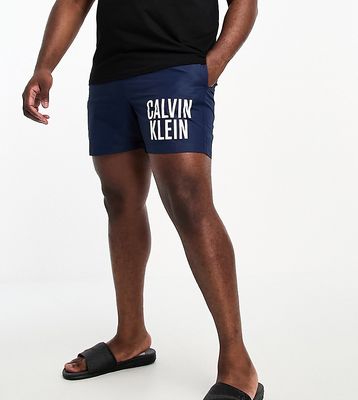 Calvin Klein Big & Tall intense power swim shorts in navy-Blue
