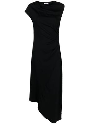 Calvin Klein boat-neck gathered maxi dress - Black