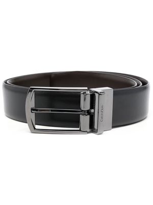 Calvin Klein buckled leather belt - Black