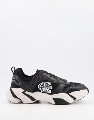 Calvin Klein chunky sneakers in black with white sole