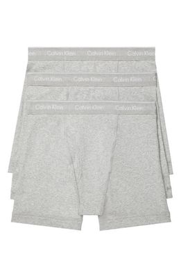 Calvin Klein Classics 3-Pack Cotton Boxer Briefs in Heather Grey