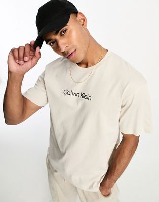 Calvin Klein comfort fit t-shirt in beige-Neutral