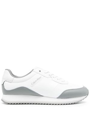 Calvin Klein contrasting-panel leather sneakers - White