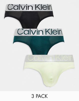 Calvin Klein cotton steel 3 pack micro briefs in multi
