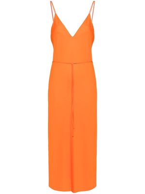 Calvin Klein crepe de chine midi dress - Orange