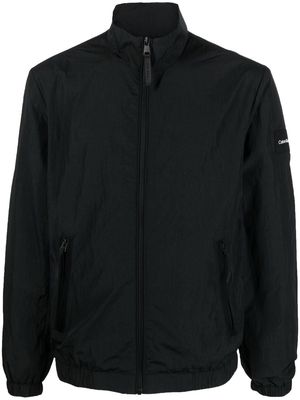 Calvin Klein crinkled-finish zip-up jacket - Black