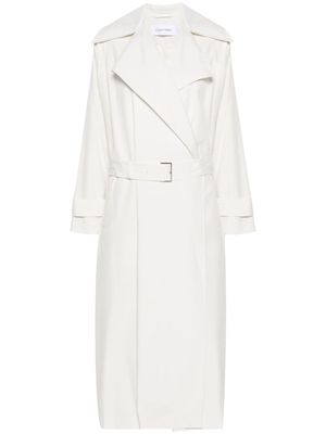 Calvin Klein crinkled maxi trench coat - Neutrals