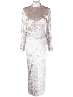 Calvin Klein crushed-velvet long dress - Grey