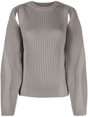 Calvin Klein cut-out ribbed wool jumper - Grey