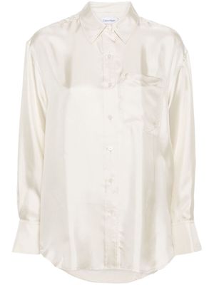 Calvin Klein cut-out silk shirt - Neutrals