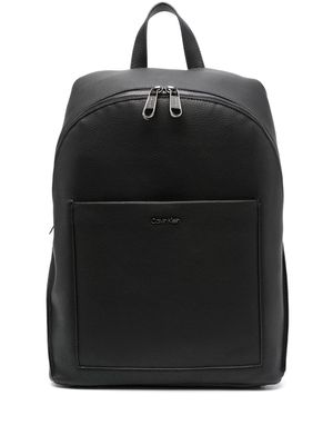 Calvin Klein Diagonal campus faux-leather backpack - Black
