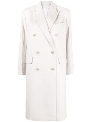 Calvin Klein double-breasted wool-blend coat - Neutrals