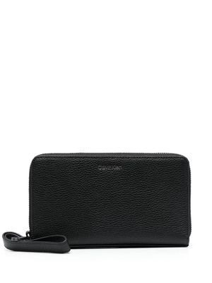 Calvin Klein double-compartment leather wallet - Black