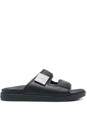 Calvin Klein double-strap leather sandals - Black
