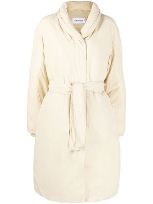 Calvin Klein down wrap puffer coat - Neutrals