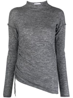Calvin Klein drop-shoulder ruched jumper - Grey